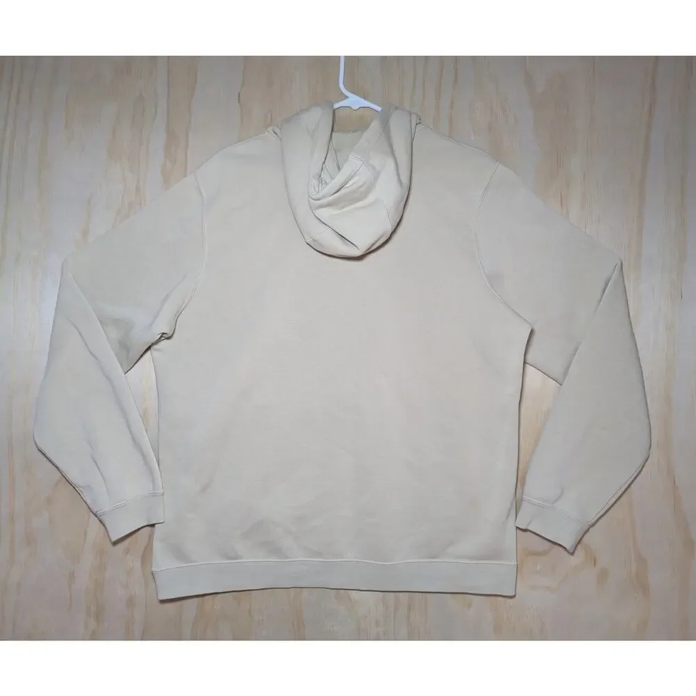 Nike Men's Large Stanford Cardinal Pullover Hoodie Cream Beige Sweatshirt Logo